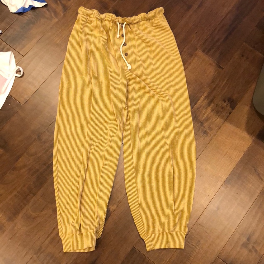 Free People Beach Yellow Stripe Joggers Size Small